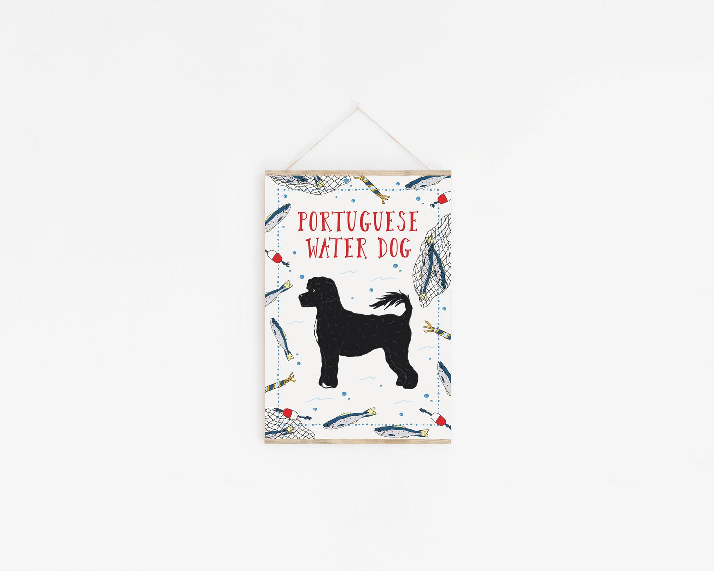 Portuguese Water Dog 5"x7" Illustrated Art Print